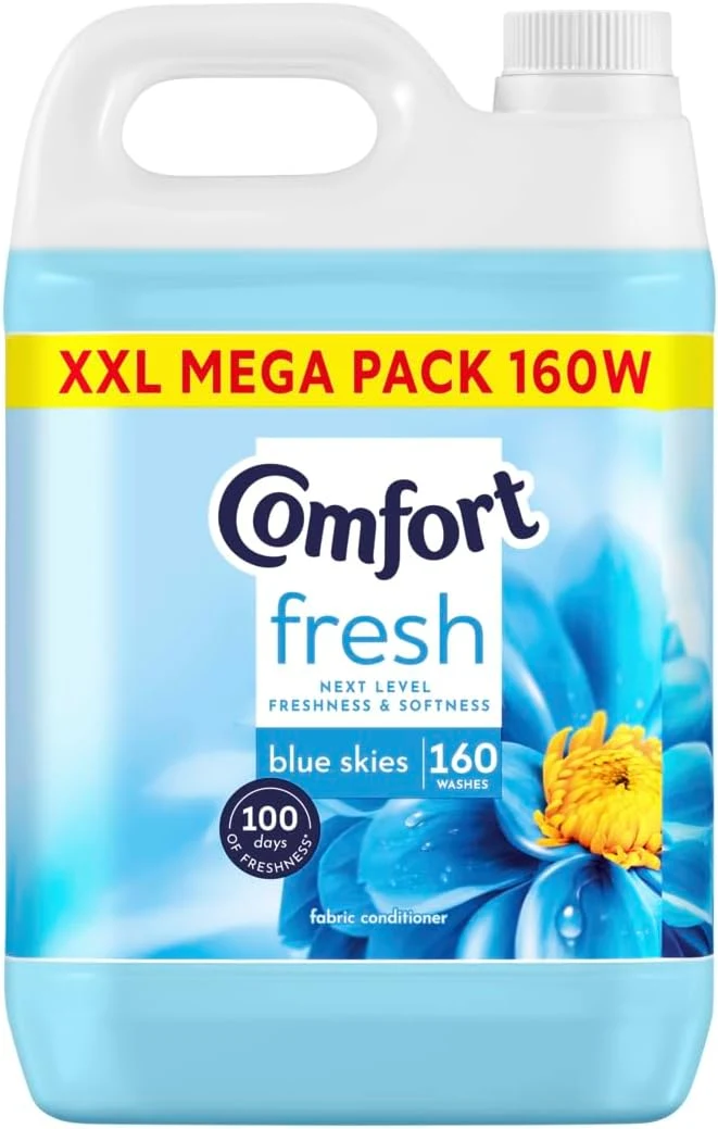 Comfort Fresh Blue Skies Fabric Conditioner XXL Mega Pack 160 Washes, 4.8L