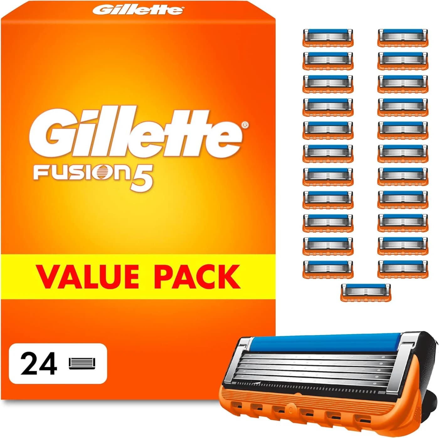 Gillette Fusion5 Razor Blades for Men, 24 Pack